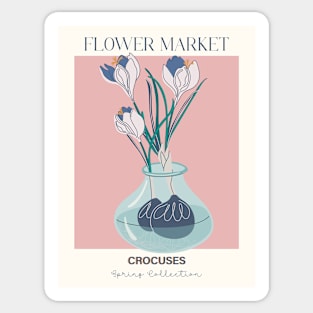 Crocuses in vase Sticker